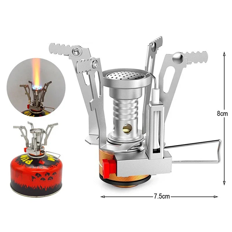 Gas Cooker Camping Accessories  Portable Outdoor Camping Aluminum Alloy Ultra Light Picnic Cooking Camp Stove Survival Furnace