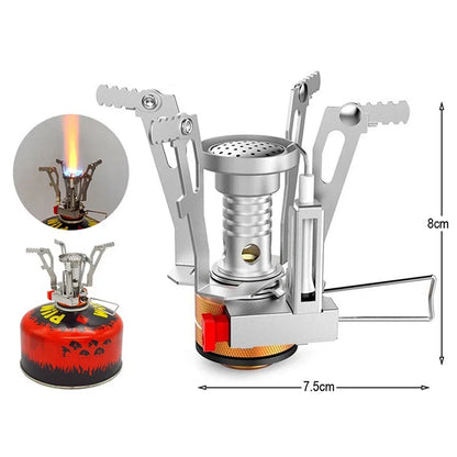 Gas Cooker Camping Accessories  Portable Outdoor Camping Aluminum Alloy Ultra Light Picnic Cooking Camp Stove Survival Furnace