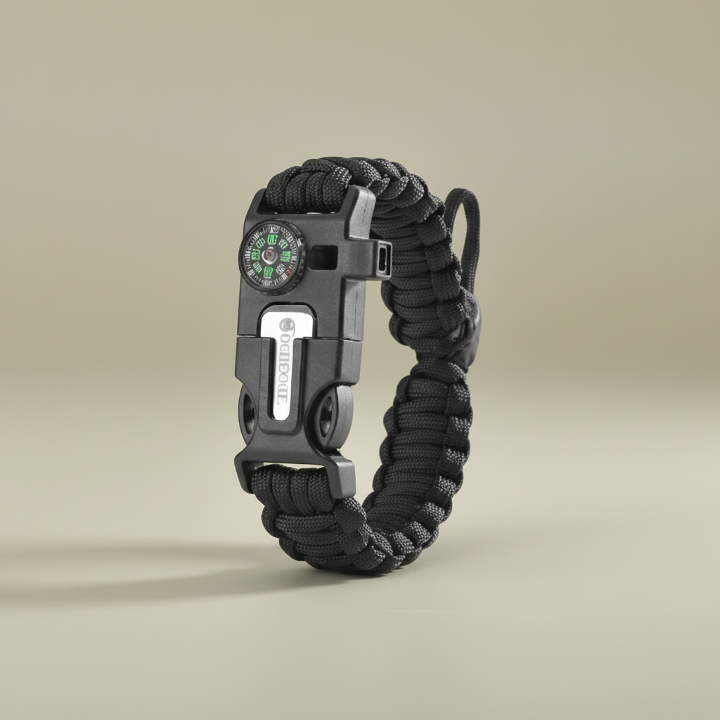 Bracelet Paracord - Fond Beige Vert