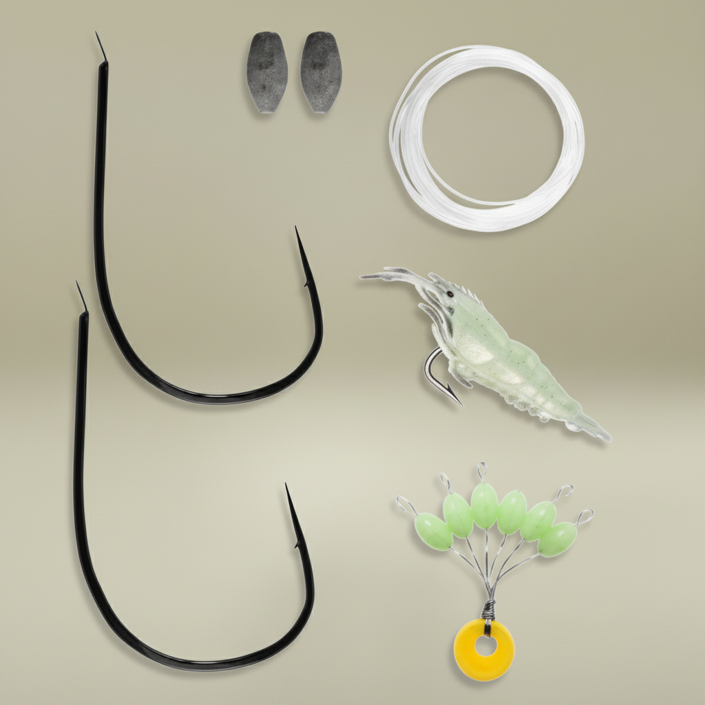 Kit de pêche de survie - Fond beige vert