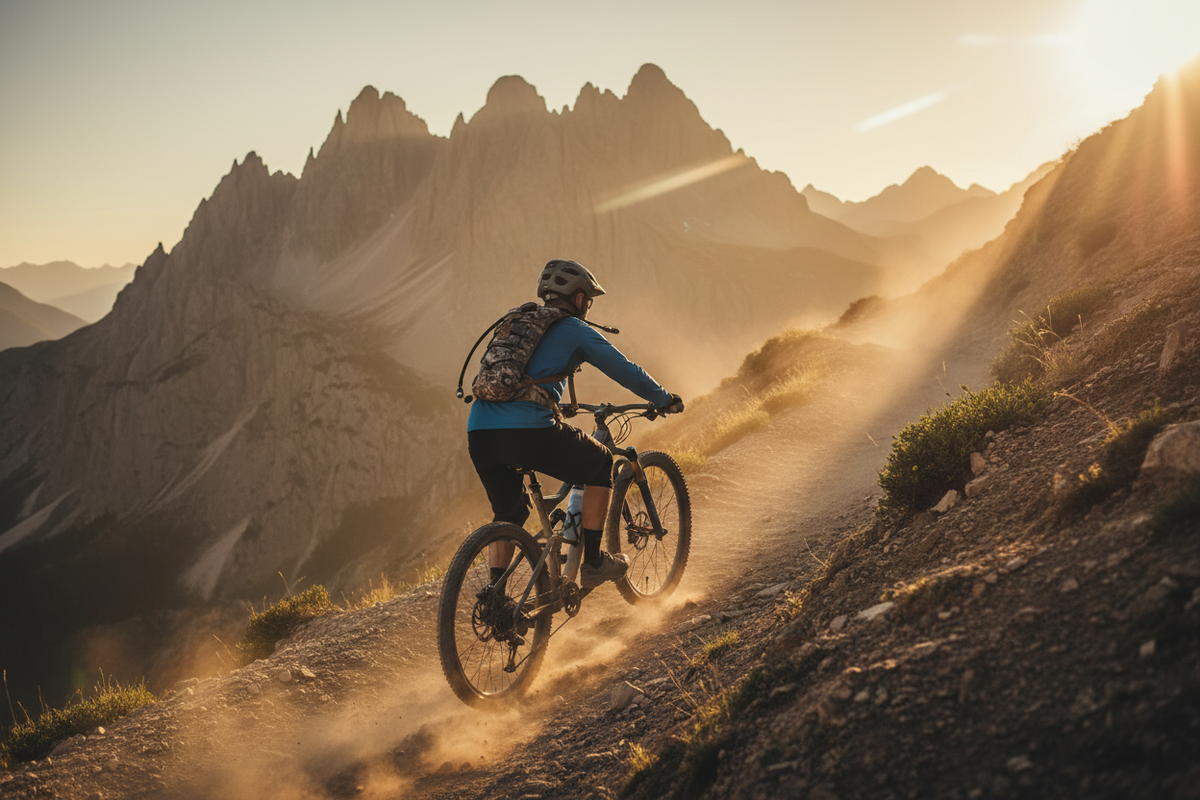 Sac d'hydratation tactique VTT - Scène épique montagne